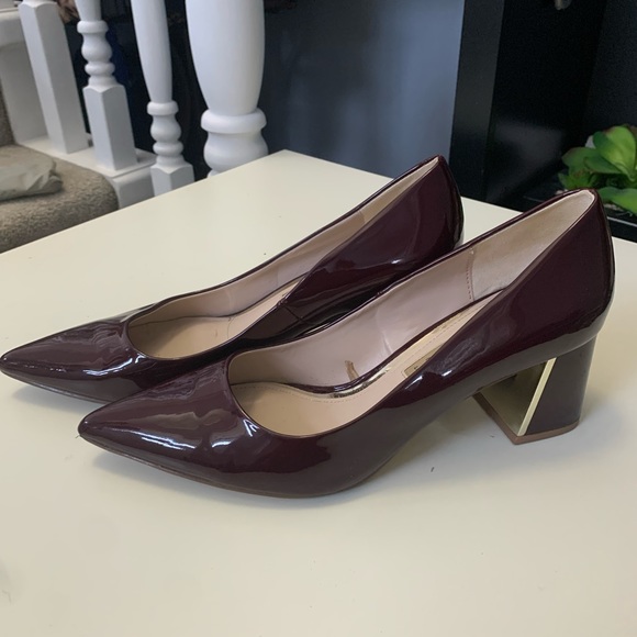 Zara metallic block burgundy patent heels size 39 - Picture 7 of 7